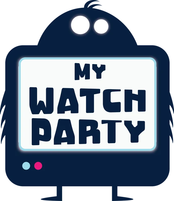My Watch Party monster holding a TV screen